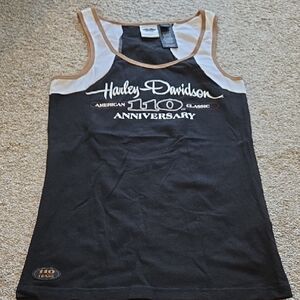 Harley-Davidson Black Tank with White Panels and Tan Trim